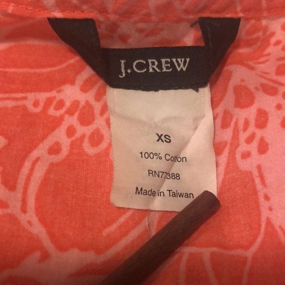 J Crew cotton shirt with side slits at bottom - Picture 2 of 7